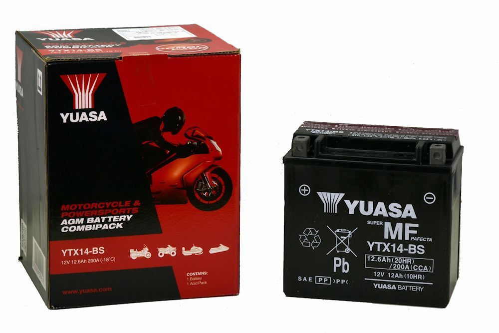 Piaggio Batterie Yuasa YTX14-BS 12V 12Ah voraktiviert für MP3 125/300, Beverly 2