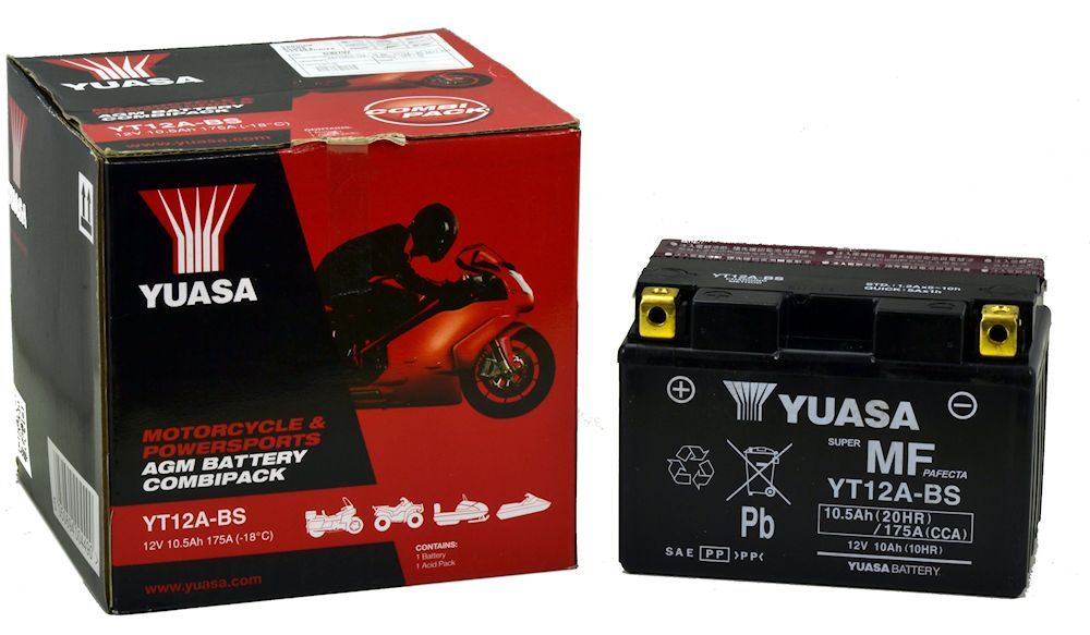 Piaggio Batterie Yuasa YT12A-BS 12V 10Ah voraktiviert für Aprilia RSV4 1000, Tuo