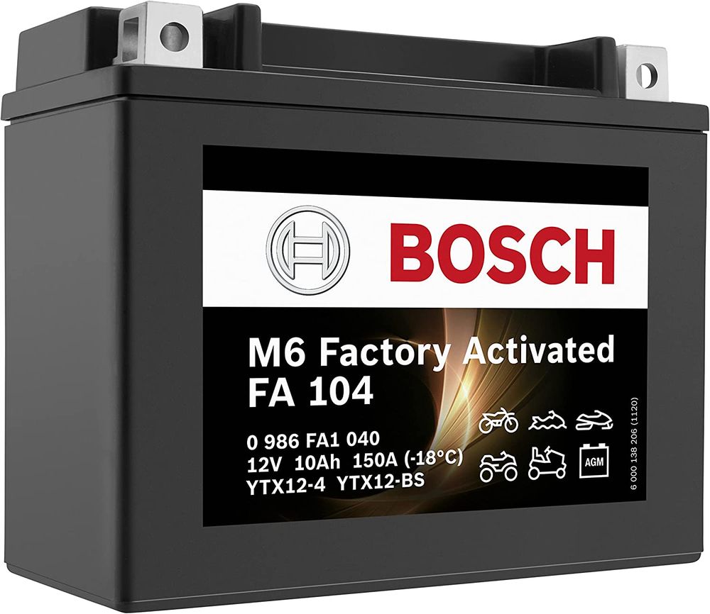 BOSCH M6 PRE-ACTIVATED BATTERY FA 104 10AH