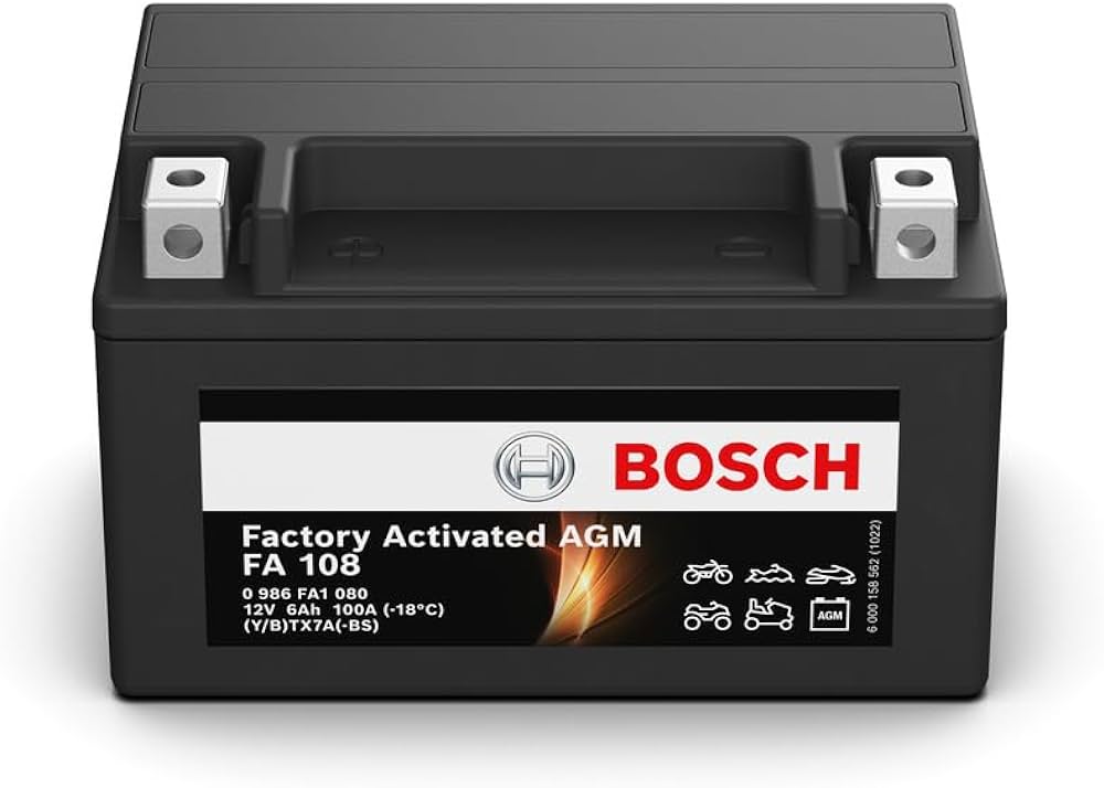 BATTERIA BOSCH PREATTIVATA FA108 12V, 6AH, 100A
