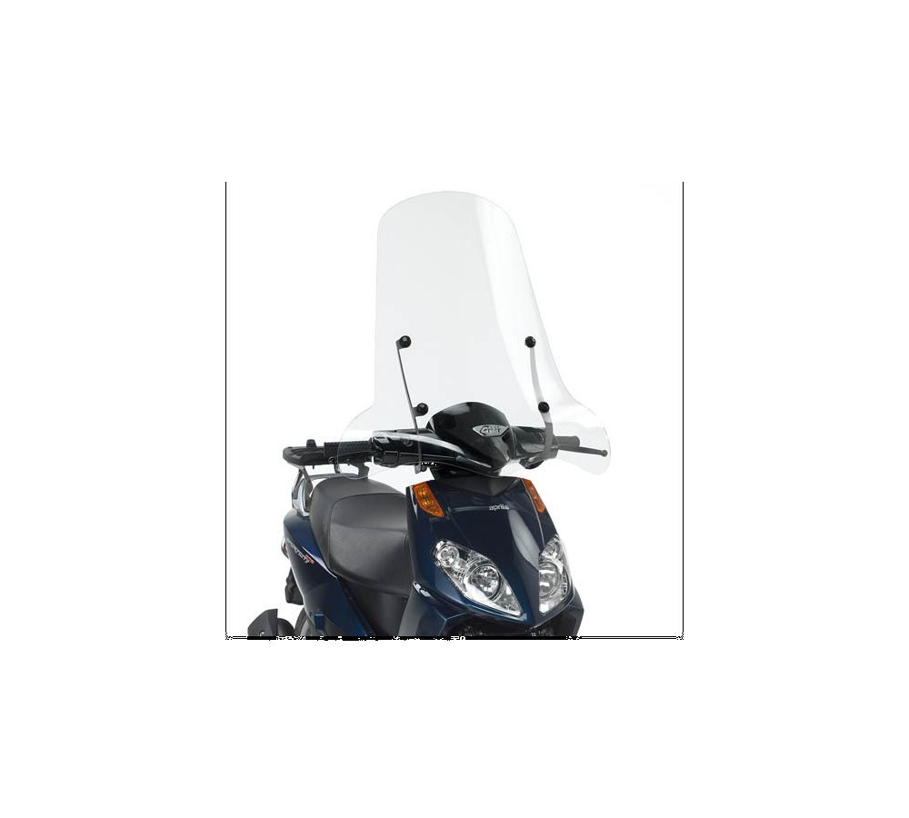 Givi Windschild transparent 66 x 67 cm für Aprilia Sportcity One 50/125, Sportcity Cube 125/200/300, Yamaha Delight 125