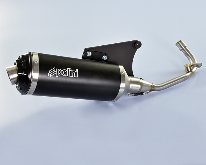 Polini Echappement 4 temps acier inoxydable noir homologué pour Vespa 125 Primavera/Sprint 4T IGET