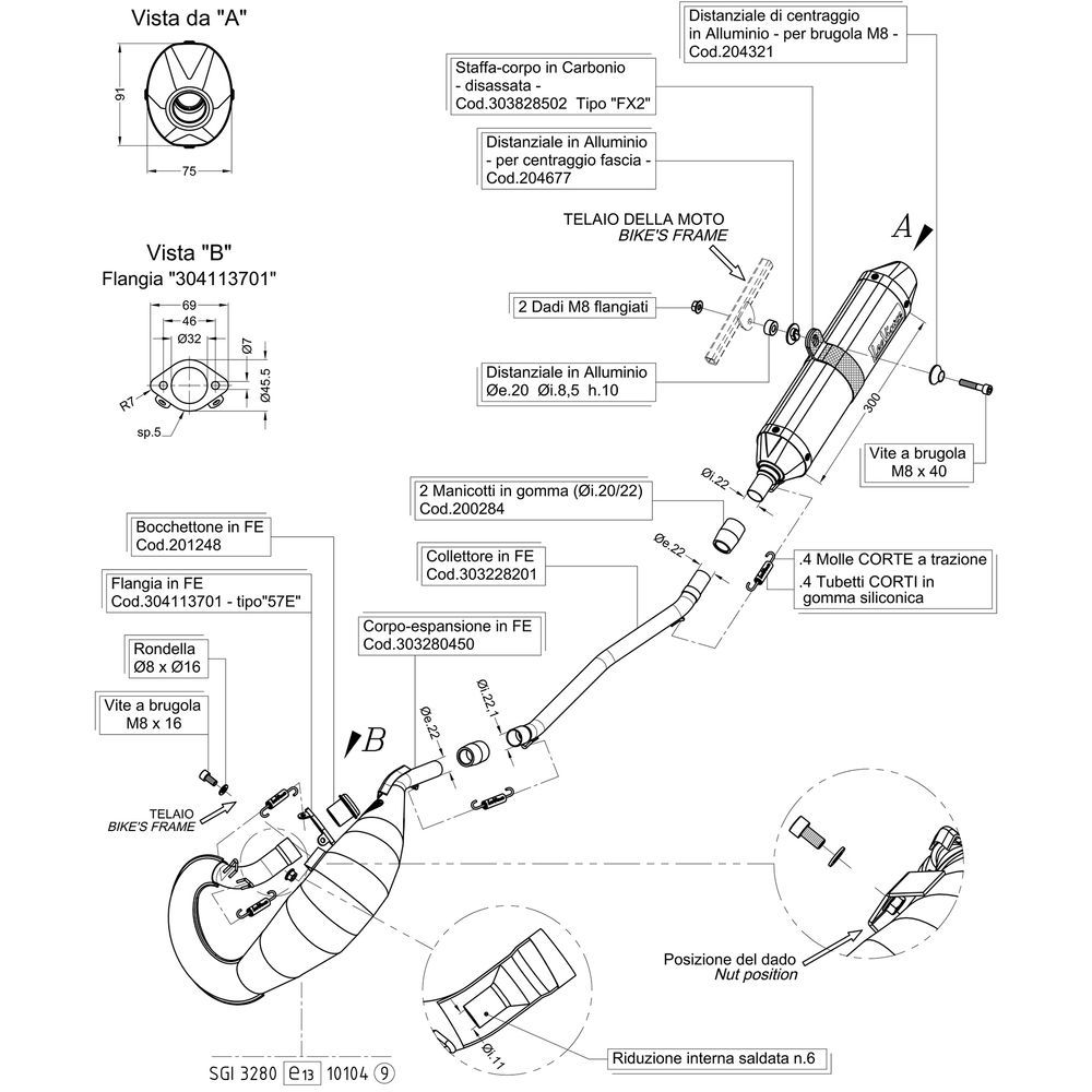 Leovince Silenziatore fatto a mano X-Fight omologato per Aprilia RX/SX 50 