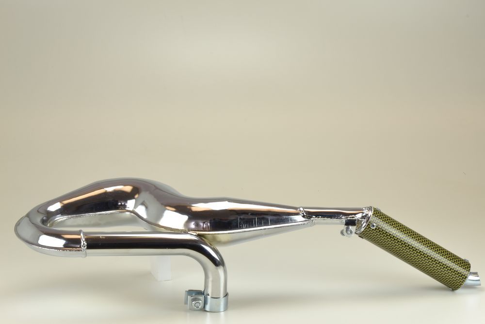 Simonini Marmitta cromata per Piaggio Vespa PX 125 Silenziatore carbonio