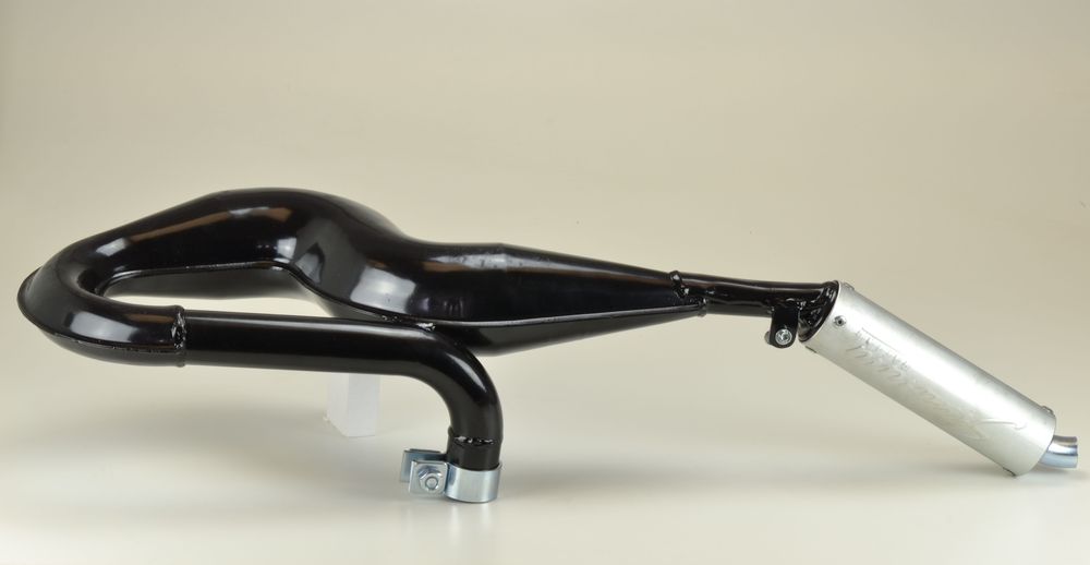 Simonini Marmitta nera per Vespa PX 125, Silenziatore in alluminio