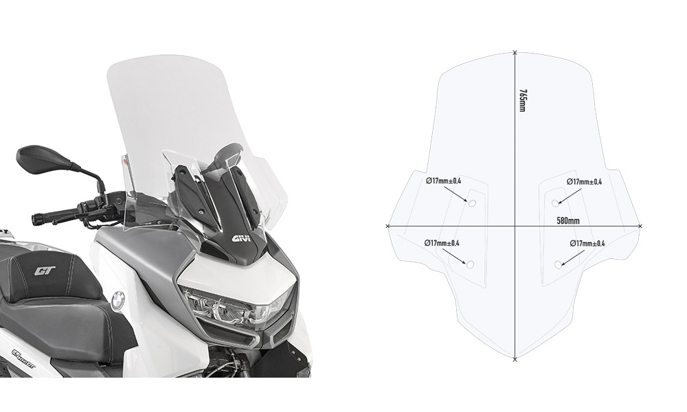 Givi spoiler BMW c400gt trasparente 2019