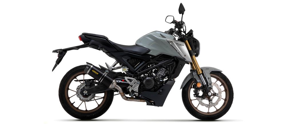 Full system with silencer thunder in aluminium &quot;dark&quot;Arrow for Honda CB 125 r &#39;21