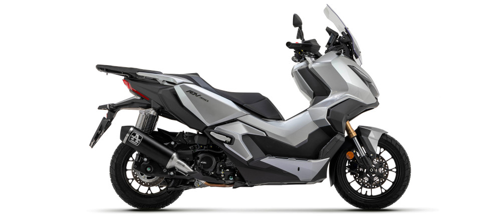Link pipe with silencer aluminium dark with end cap black inox Arrow for Honda adv 350 22