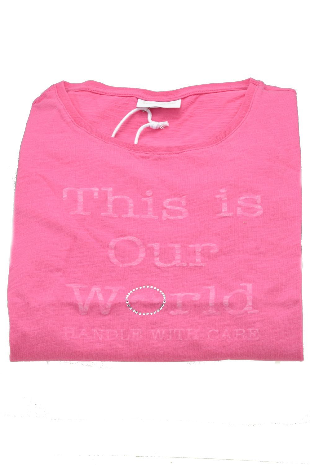 PIAGGIO ORIGINAL T-SHIRT WOMAN PINK WITH STRASS SIZE XS