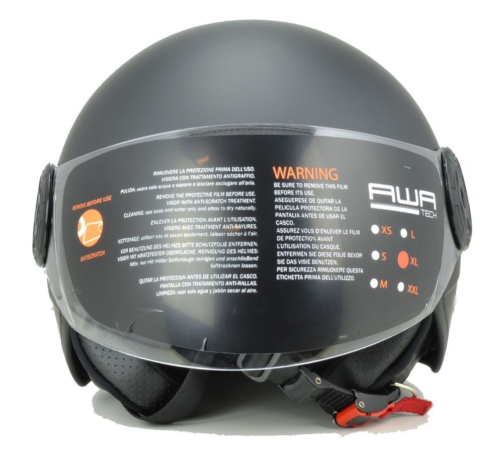 PIAGGIO OPEN FACE HELMET AWA BASEJET BLACK MATT SIZE XS