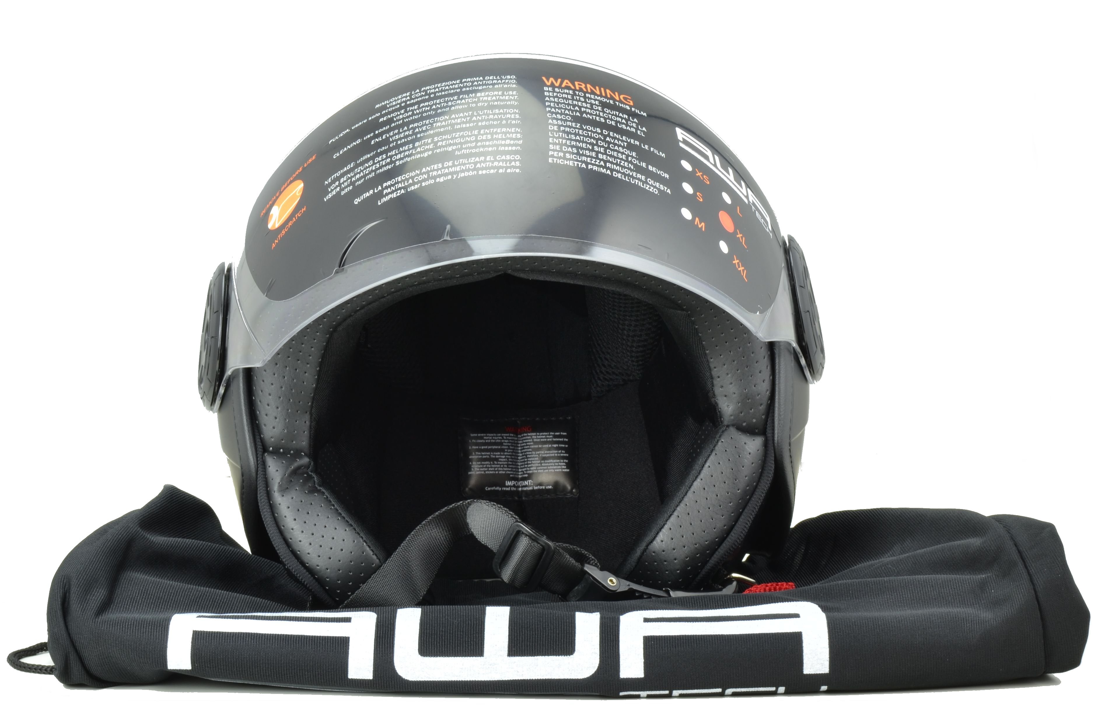 Piaggio open face helmet AWA Basejet black matt size L
