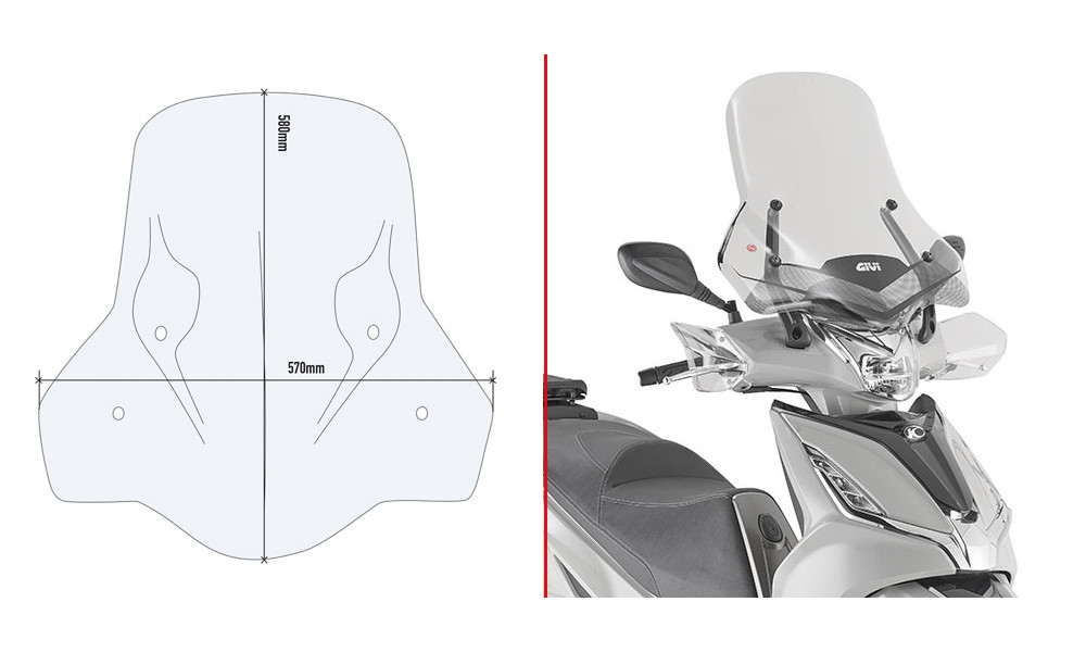 Givi schermo Kymco agility 300 r1619-20