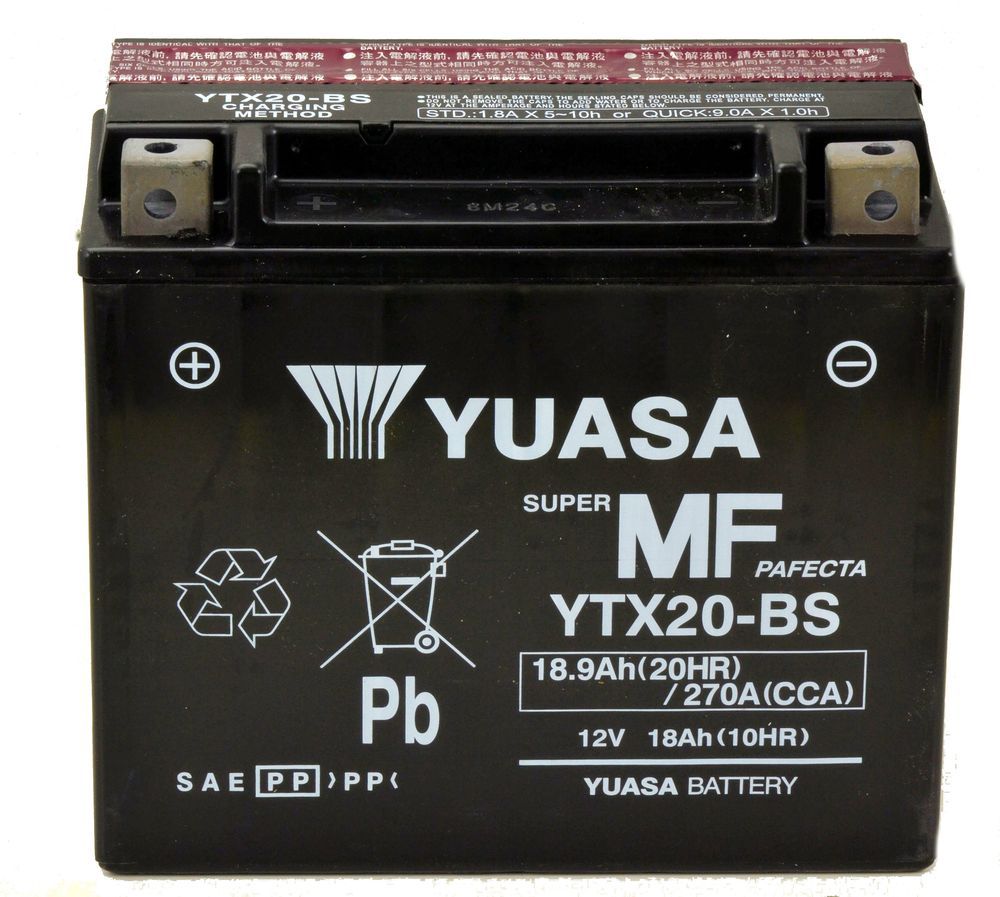 Piaggio Batteria Yuasa YTX20-BS 12V 18Ah attivata Moto Guzzi California