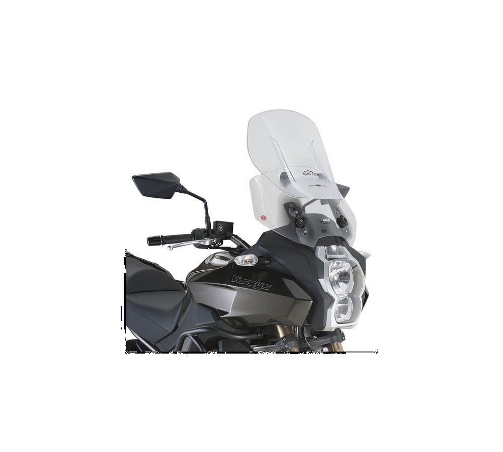 Givi Cúpula especifica transparente extensible , Airflow, Altura máxima 52 cm (12 cm extensible), ancho 48 cm para Kawasaki Versys 1000