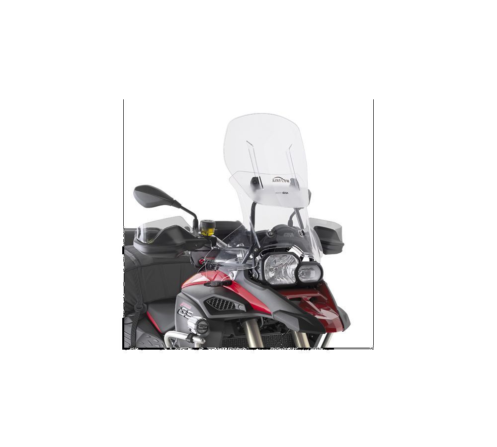 Givi Spezifisch Airflow Windschild transparent, Höhe 54 cm (12 cm verstellbar), breite 56 cm für BMW F 800 GS