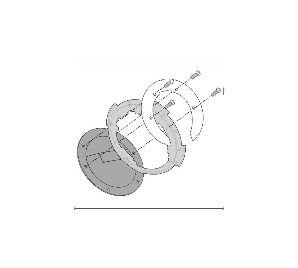 Givi Befestigungsring für Tanklock Taschen Tanklock für Aprilia Shiver 750/GT 750/ABS, ETV 1000 caponord, Benelli BN 302