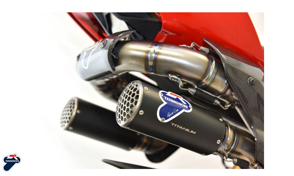 Termignoni Pair of Silencers racing SBK black edition Ducati PANIGALE V4