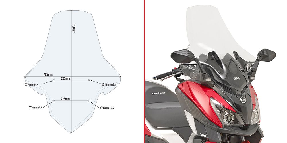 Givi Kit anclajes para 7056DT para Sym Cruisym 300