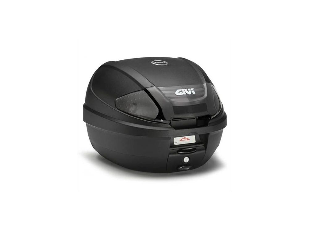 GIVI TOPCASE 30 LTR.MONOLOCK BLACK EMBOSSED WITH SMOKED REFLECTORS
