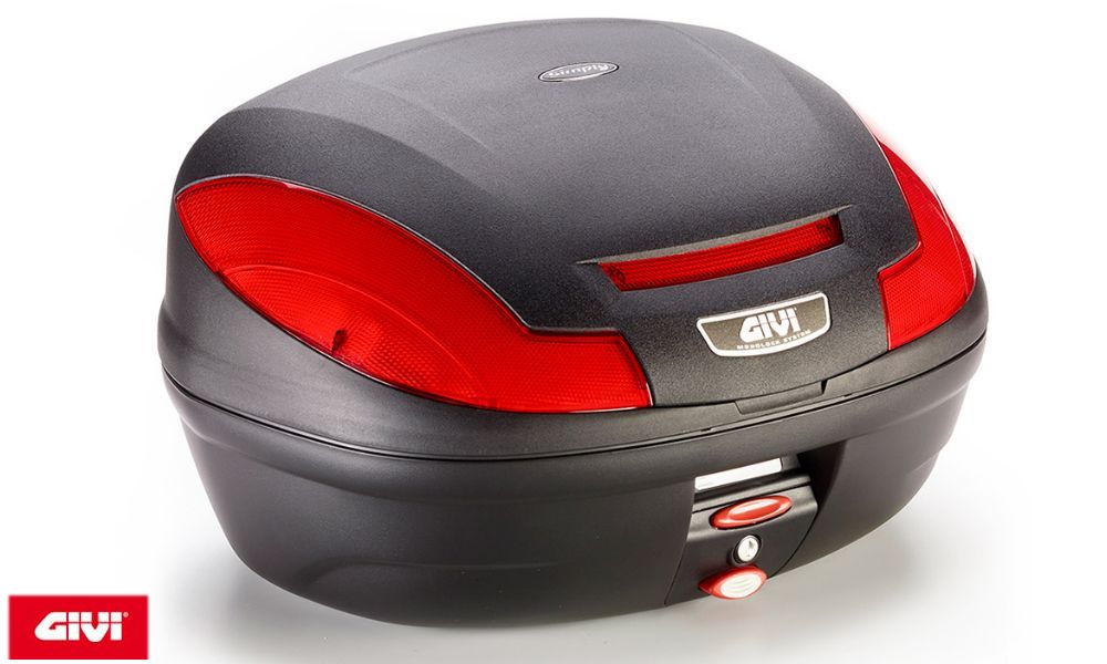Givi Top-case E470 Simply III catadioptre rouge sans platine/kit univ.