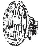 Bosatta Headlamp round with gasket for Vespa 50 SS, 90 SS &#39;66