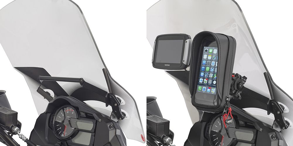 Givi Barra a montar detrás de la cúpula para colocar S902A/S920M/S920L/GPS-Soporte smartphone para Suzuki DL 1000 V-Strom