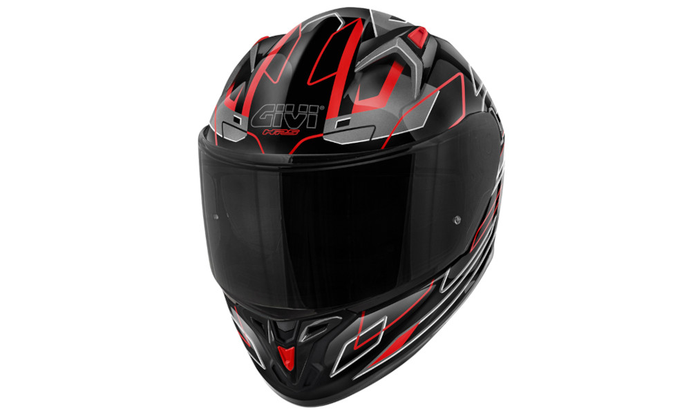 Casco integrale Givi in materiale termoplastico nero, titanio, rosso