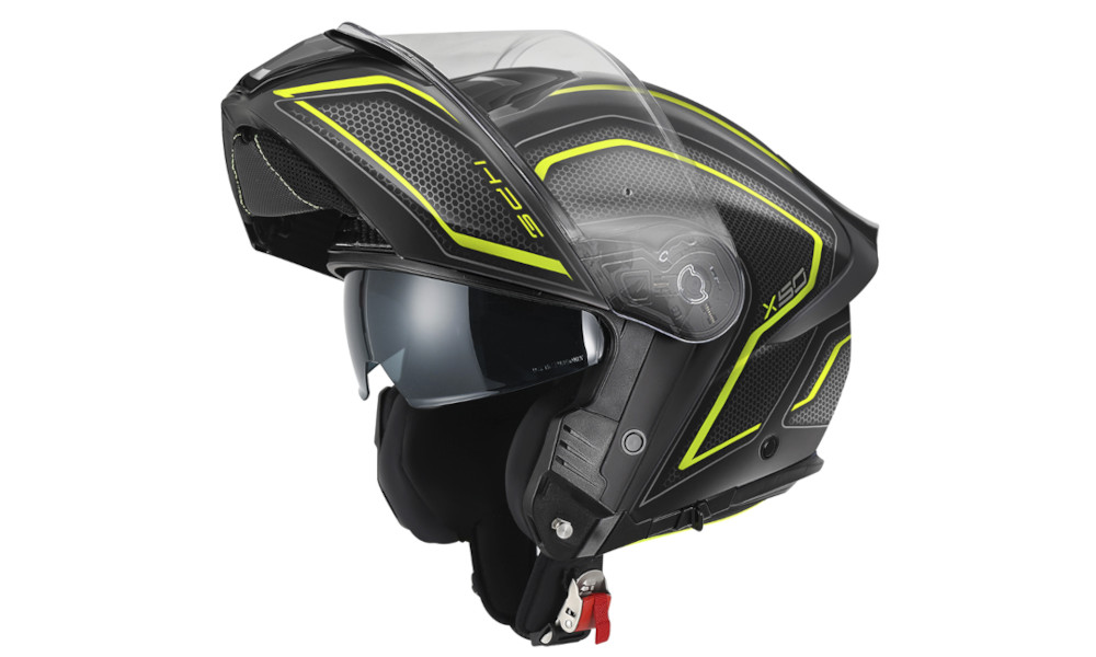 Casco modulare Givi in fibra di vetro nero, giallo