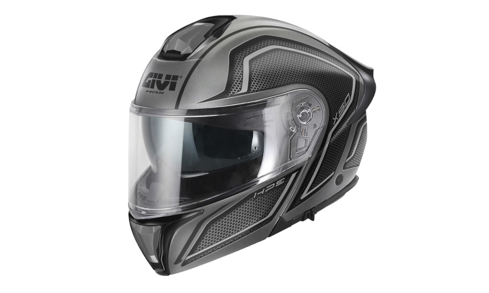 Casco modulare Givi in fibra di vetro titanio, nero, grigio