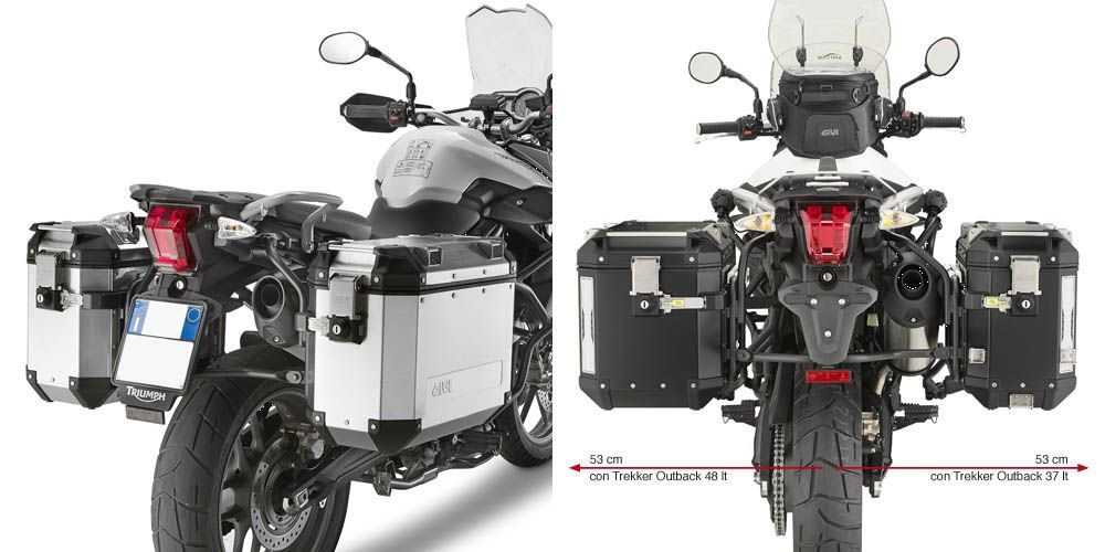 Givi Portamaletas lateral para maletas Trekker Outback MONOKEY® Cam-Side para Triumph Tiger 800 XR / Tiger 800 XC