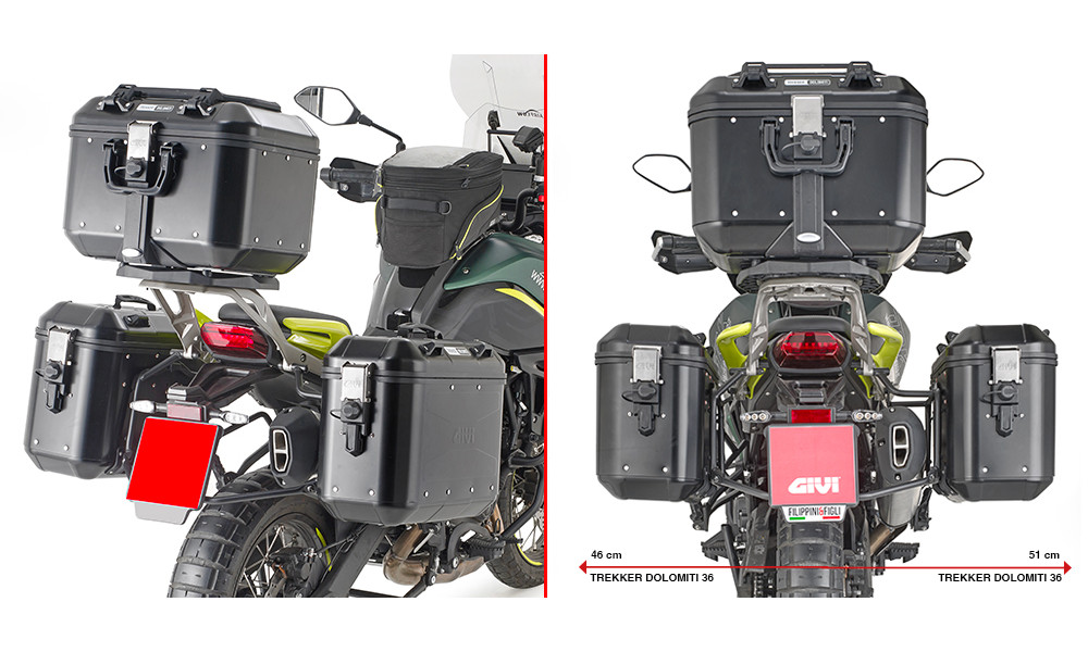 Portavaligie laterale Givi per Benelli TRK 702