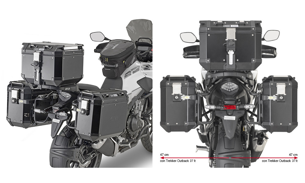 Portavaligie laterale Givi specifico PL ONE-FIT per Monokey CAM-SIDE Honda NX 500