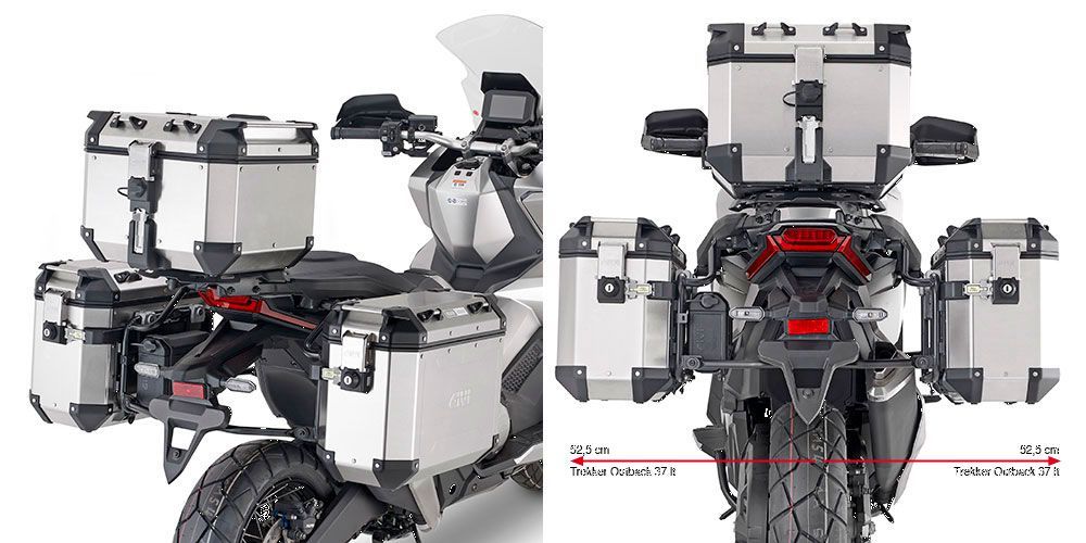 Givi Portamaletas lateral PL ONE-FIT configurado para maletas Trekker Outback Monokey CAM-SIDE para Honda X-ADV 750 (21)