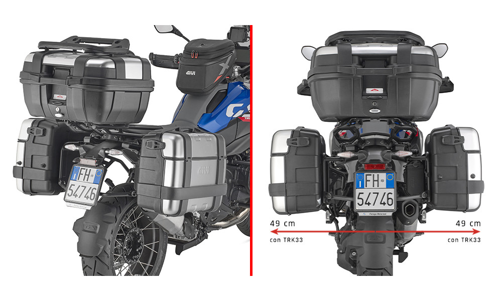 Portavaligie laterale Givi per valigie Monokey per BMW R 1300 GS