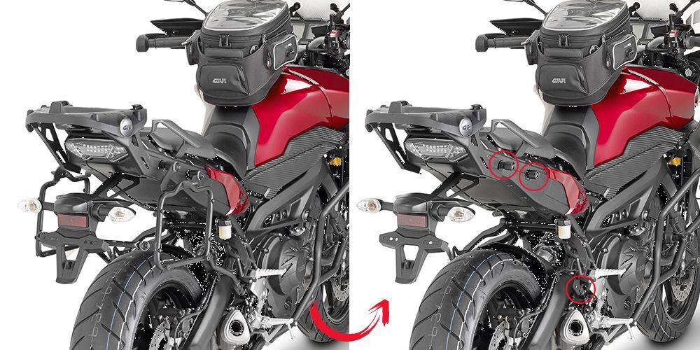Portavaligie laterale Givi per Monokey cases Yamaha MT-09 Tracer