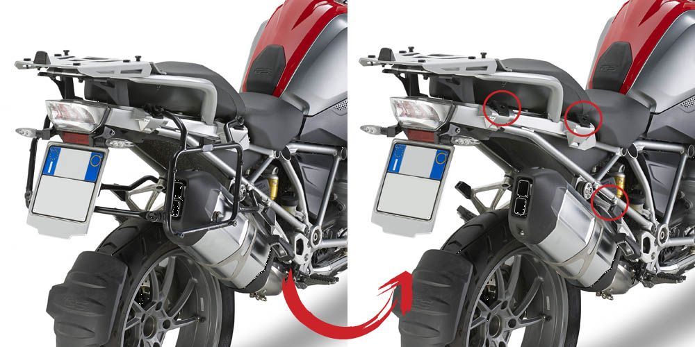 Portavaligie laterale Givi a rimozione rapida per BMW R 1200 GS, Adventure