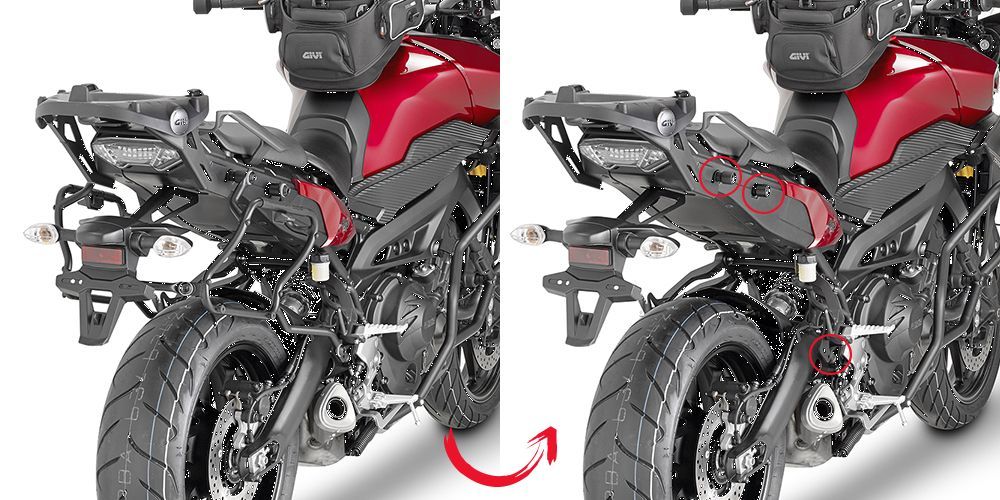 Portavaligie laterale Givi per valigie laterali v35 Monokey Yamaha MT-09