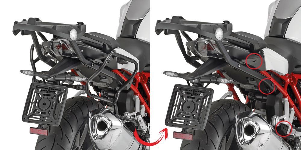 Portavaligie laterale Givi per valigie laterali v35 Monokey BMW R 1200 R