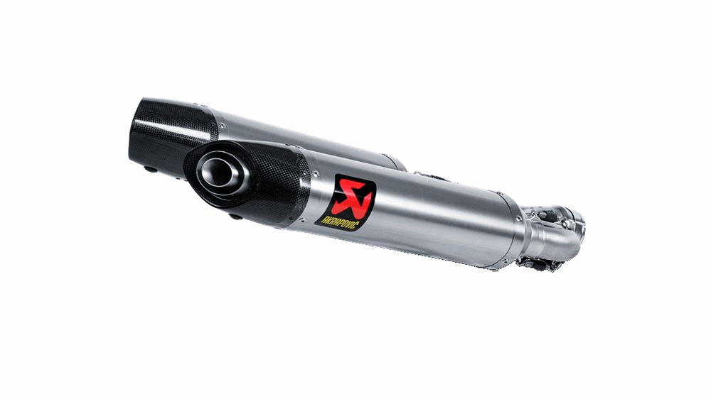 Akrapovic Par escapes hexagonal titanio tapa carbono Aprilia Dorsoduro