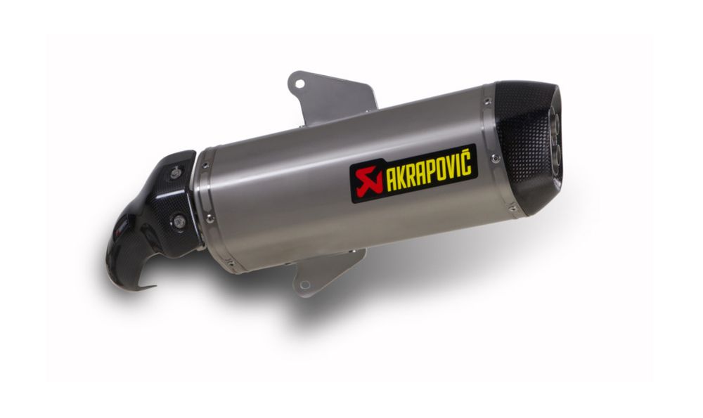 Akrapovic Silencieux en acier ligne Slip on , flasque en Carbone, homologué pour Aprilia SRV 850,Gilera GP 800