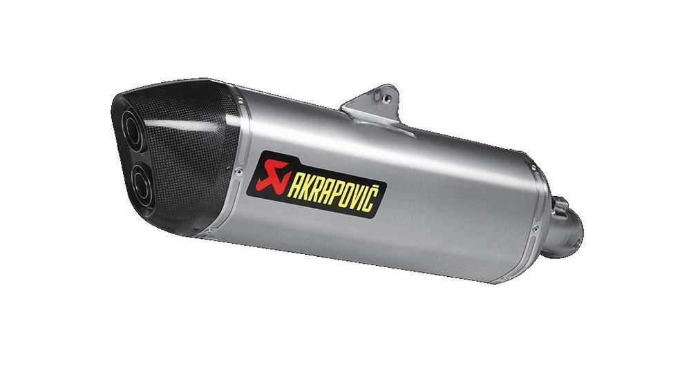 Akrapovic exhaust slip on line with titanium outer sleeve carbon end cap a