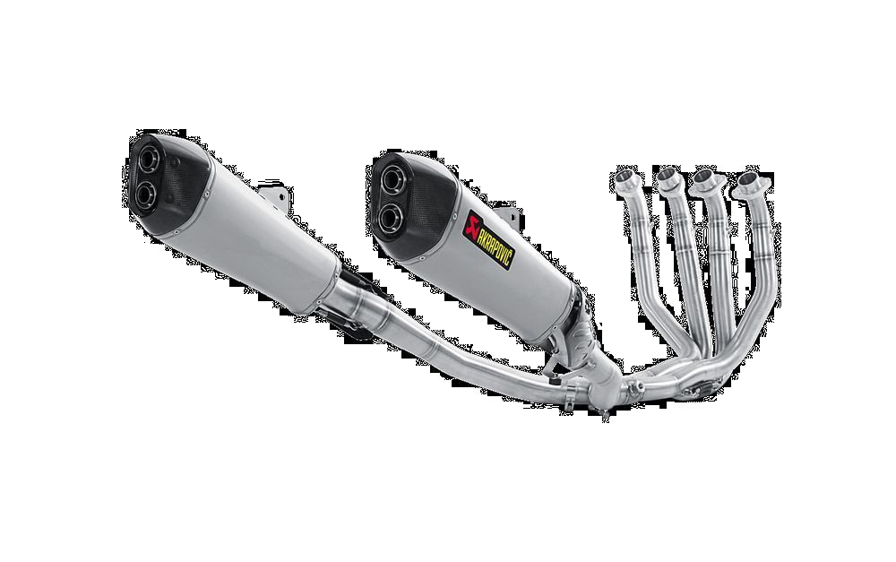 Akrapovic echappement ligne racing titane double silencieux, flasque en carbone pour Kawasaki zzr 1400, zx 14 r