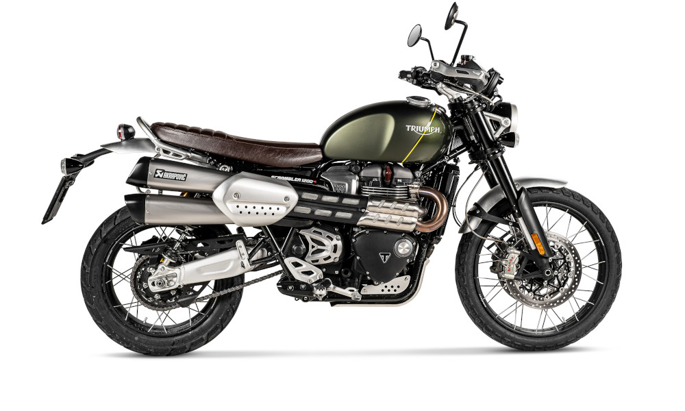 Coppia silenziatori akrapovic omologati triumph scrambler 1200