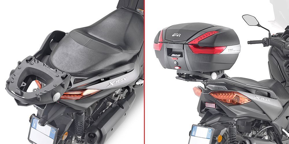 Givi Adaptador posterior negro para maletas Monokey o Monolock para Yamaha X-MAX 125 (18 > 21), X-MAX 300 (17 > 21), X-MAX 400 (18 > 21)