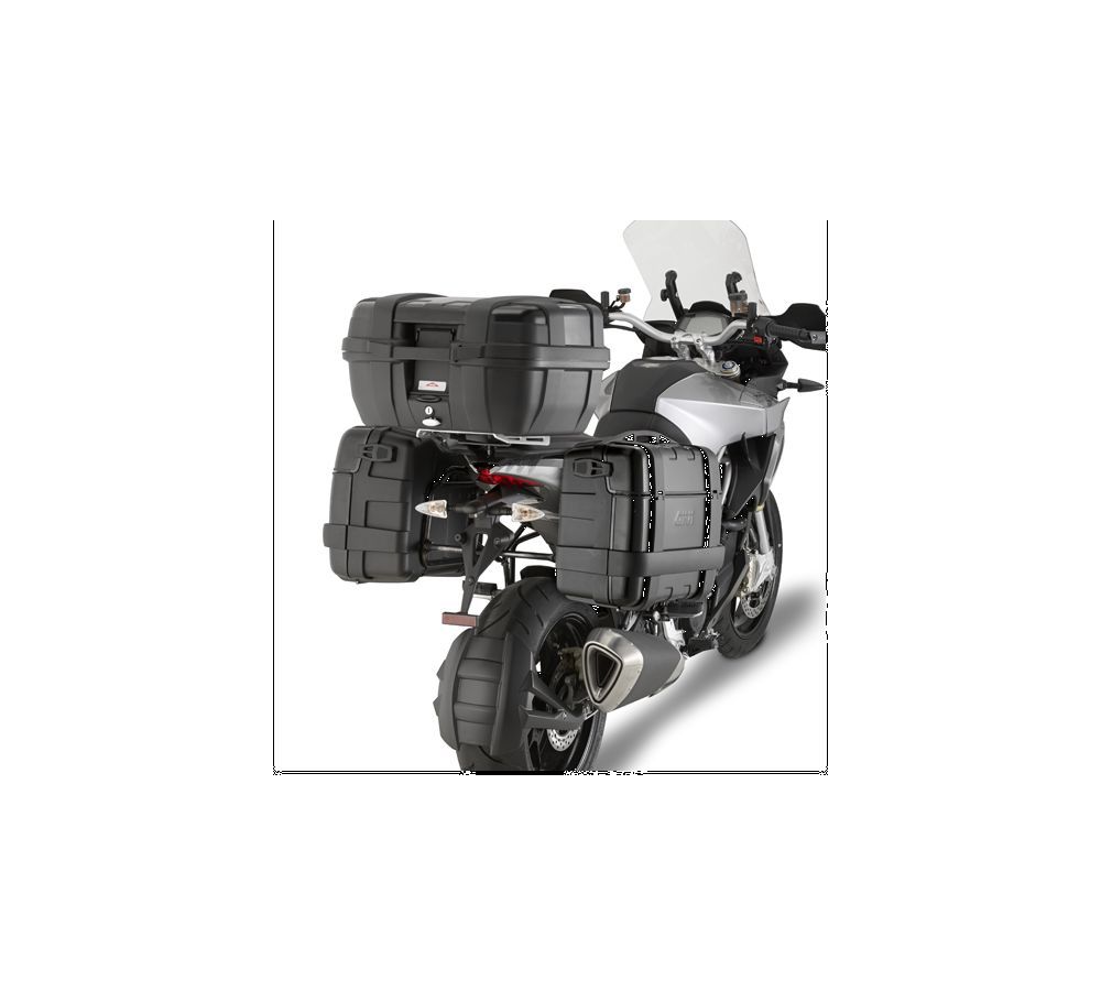 Side cases Trekker 46 lt black with aluminium cover Givi