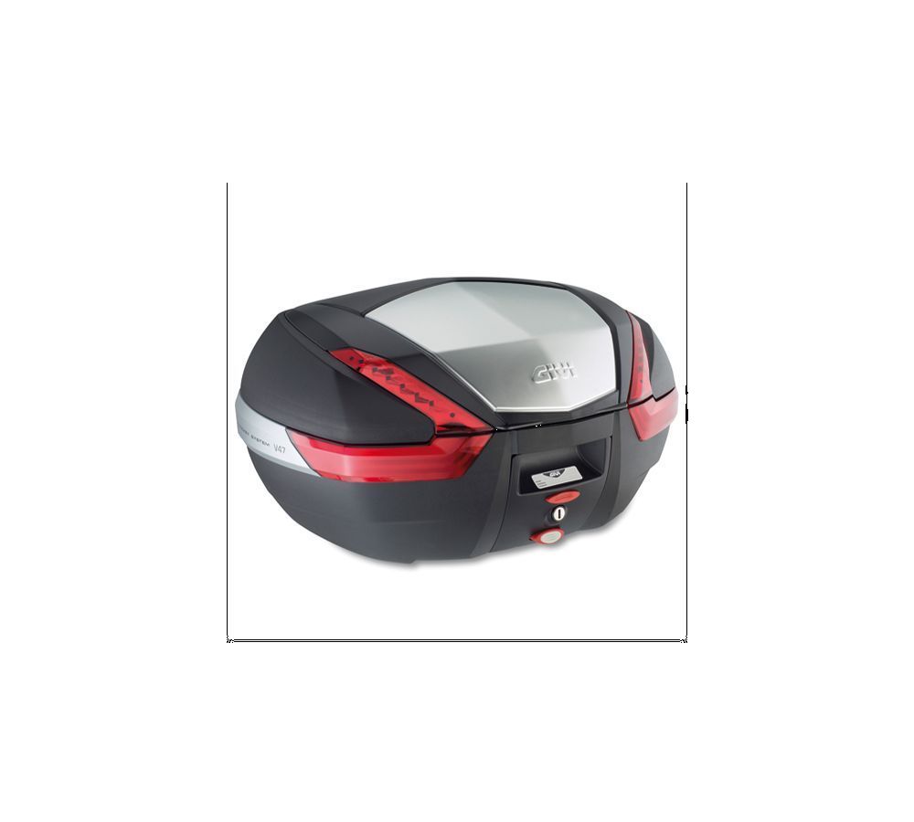 Top case V47 47 litri black with aluminium finish Givi